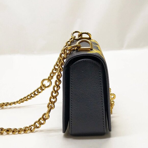 Authentic VERSACE Shoulder Bag Black Leather mn780-121325 - Picture 4 of 16